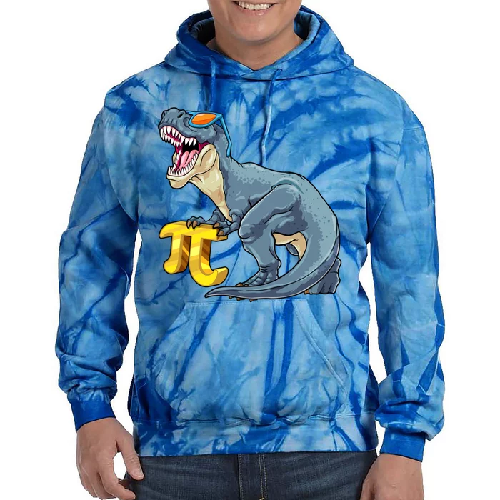 Happy Pi Day 3 14 Dinosaur T Rex Pi Mathematics Math Teacher Funny Gift Tie Dye Hoodie