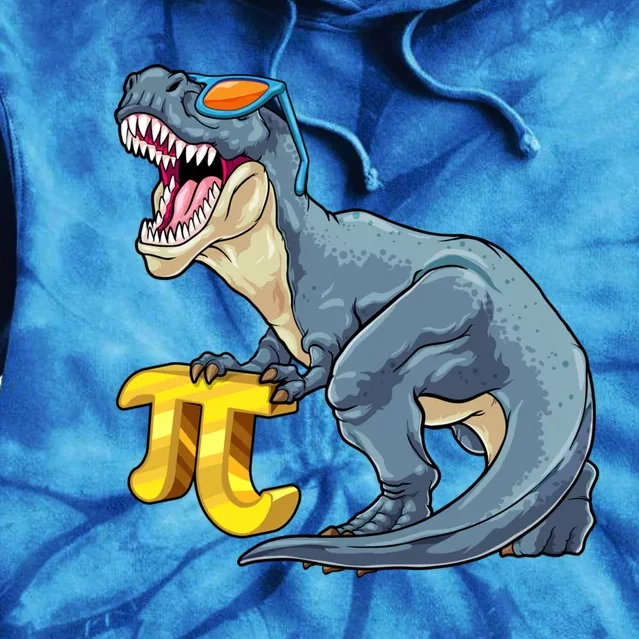 Happy Pi Day 3 14 Dinosaur T Rex Pi Mathematics Math Teacher Funny Gift Tie Dye Hoodie