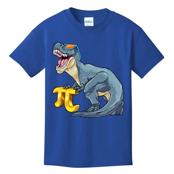 Happy Pi Day 3 14 Dinosaur T Rex Pi Mathematics Math Teacher Funny Gift Kids T-Shirt