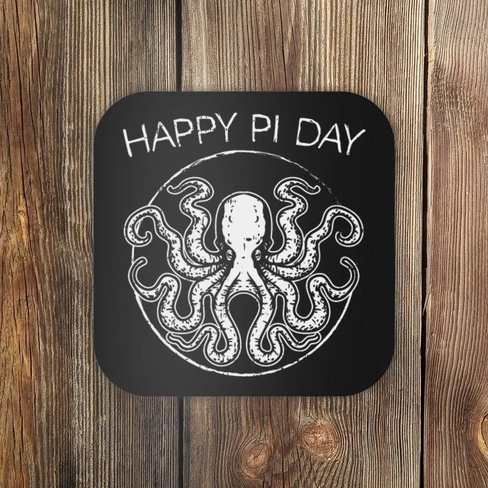 Happy Pi Day Funny Math Geek Octopus Octopi Circle Coaster