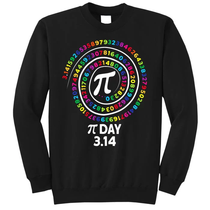 Happy Pi Day Spiral Pi Color Numbers Math Teacher 3.14 Tall Sweatshirt