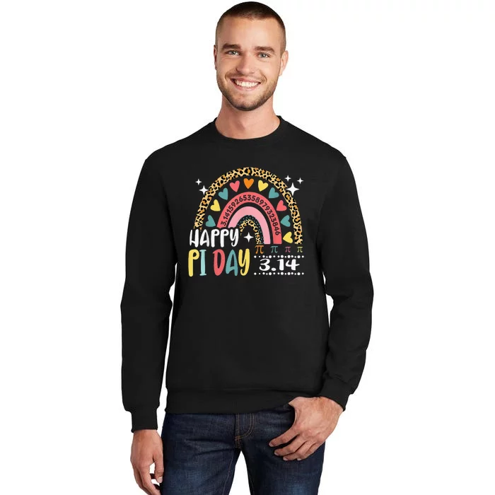 Happy Pi Day Leopard Rainbow Funny Math Teacher Sweatshirt