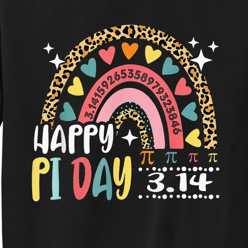 Happy Pi Day Leopard Rainbow Funny Math Teacher Sweatshirt