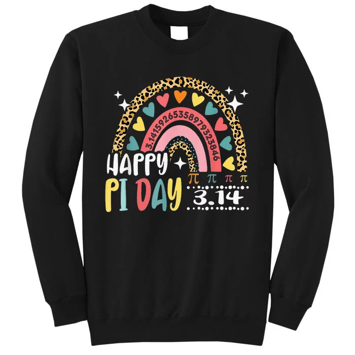 Happy Pi Day Leopard Rainbow Funny Math Teacher Sweatshirt