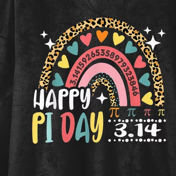 Happy Pi Day Leopard Rainbow Funny Math Teacher Hooded Wearable Blanket