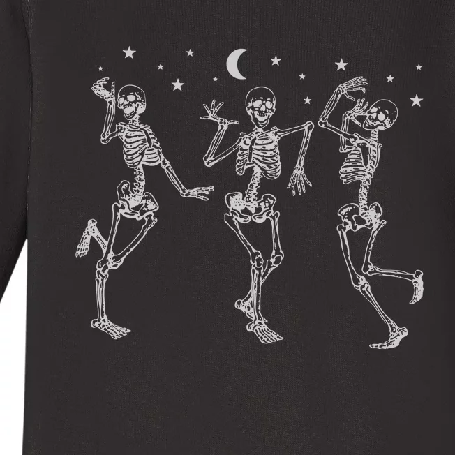 Halloween Party Dancing Skeleton Funny Halloween Baby Long Sleeve Bodysuit