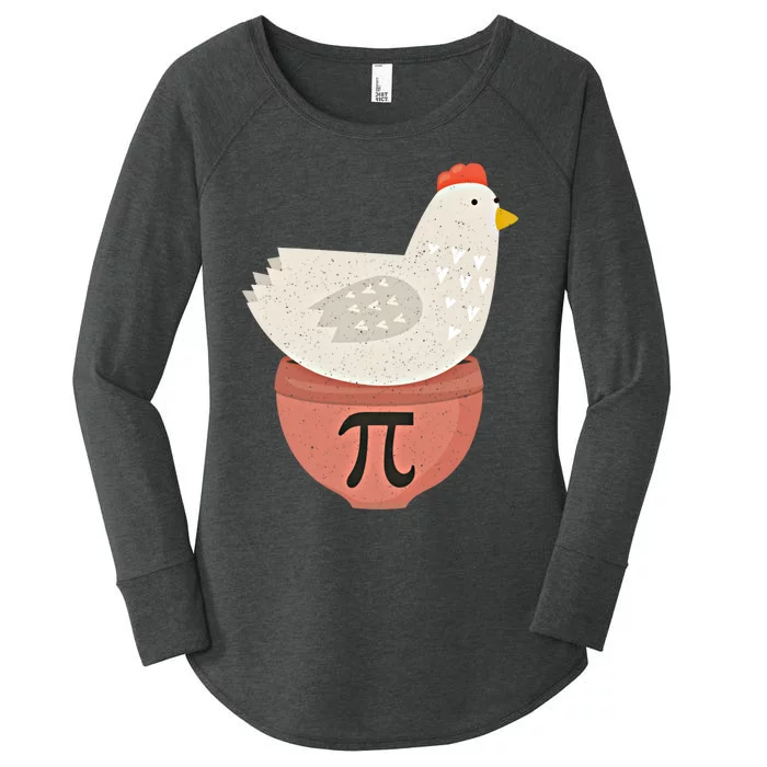 Happy Pi Day Funny Chicken Pot Pie 3 14 Science Math Teacher Funny Gift Women's Perfect Tri Tunic Long Sleeve Shirt