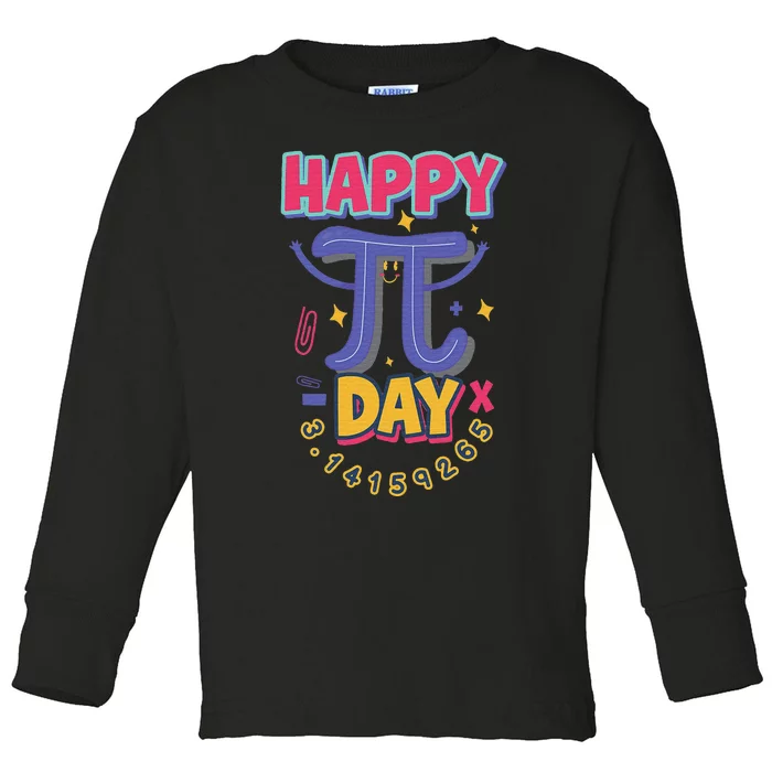 Happy Pi Day 3.14 Vintage STEM Science or Math Teacher Toddler Long Sleeve Shirt