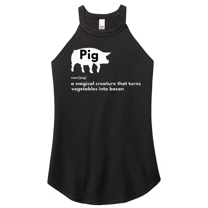 Hilarious Pig Definition Funny Bacon Lover & Foodie Women’s Perfect Tri Rocker Tank