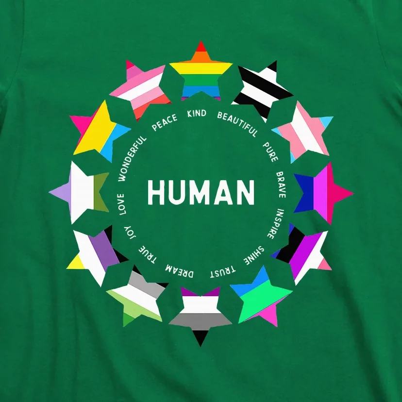 Human Pride Design Human Lgbtq Flag T-Shirt