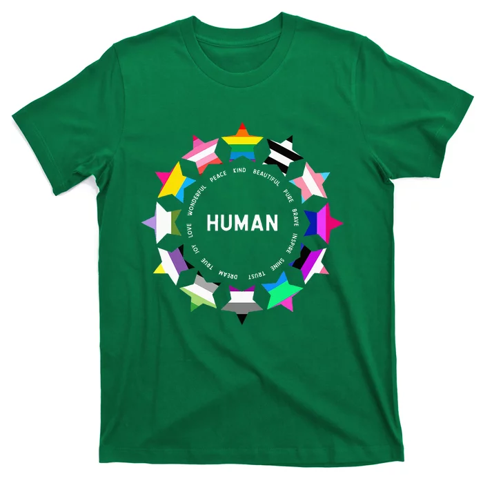 Human Pride Design Human Lgbtq Flag T-Shirt