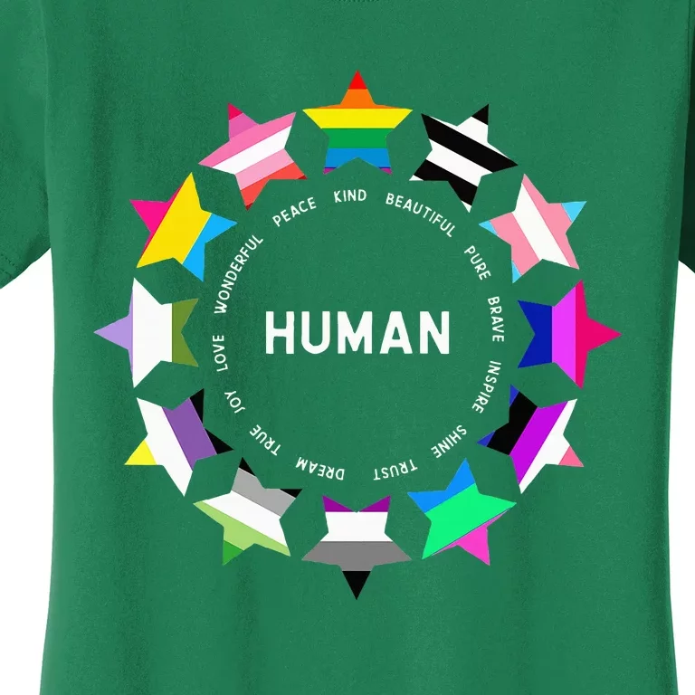 Human Pride Design Human Lgbtq Flag Women's T-Shirt