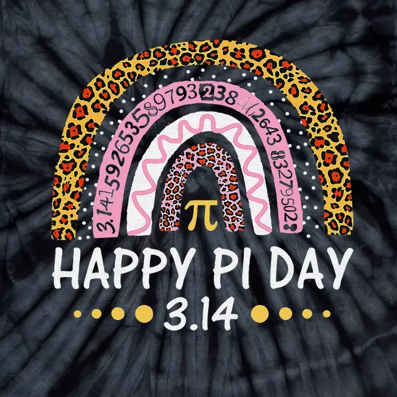 Happy Pi Day Mathematic Math Teacher Gift Leopard Tie-Dye T-Shirt