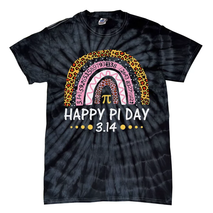 Happy Pi Day Mathematic Math Teacher Gift Leopard Tie-Dye T-Shirt