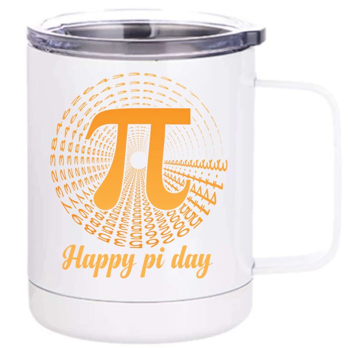 Happy Pi Day March 14 Math Teacher Professor Gift Front & Back 12oz Stainless Steel Tumbler Cup