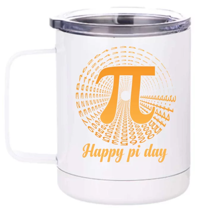 Happy Pi Day March 14 Math Teacher Professor Gift Front & Back 12oz Stainless Steel Tumbler Cup