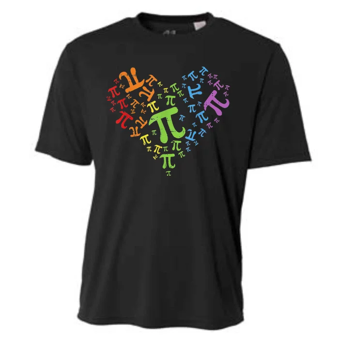 Heart Pi Day Funny Graphic Math Teacher Cooling Performance Crew T-Shirt