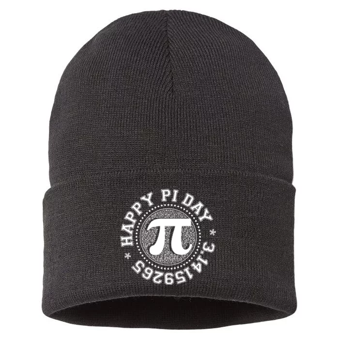 Happy Pi Day 3 1459265 Math Geek Nerd Gift Sustainable Knit Beanie