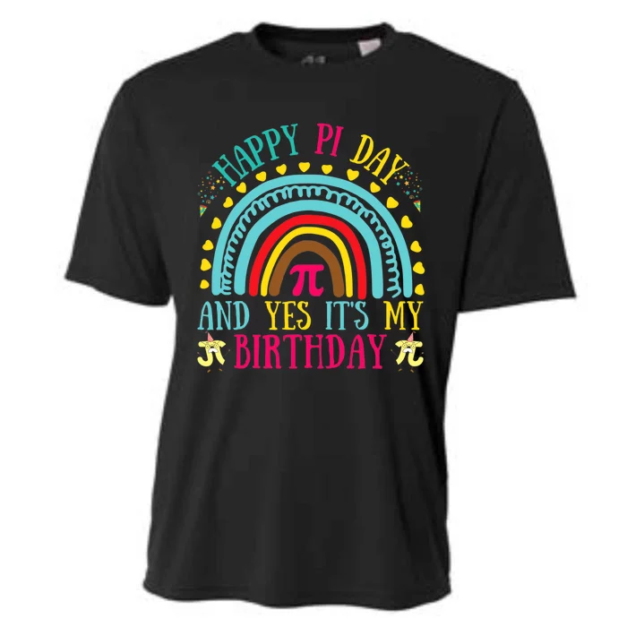 Happy Pi Day And Yes It's My Birthday Math Teacher Rainbow Cooling Performance Crew T-Shirt