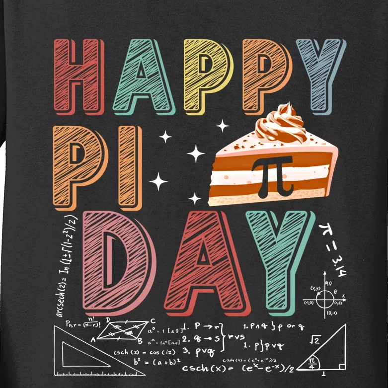 Happy Pi Day Celebrate Pi Day March 14 Math Lover Gift Kids Long Sleeve Shirt