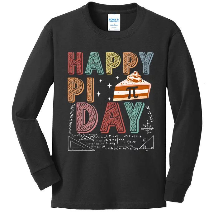 Happy Pi Day Celebrate Pi Day March 14 Math Lover Gift Kids Long Sleeve Shirt