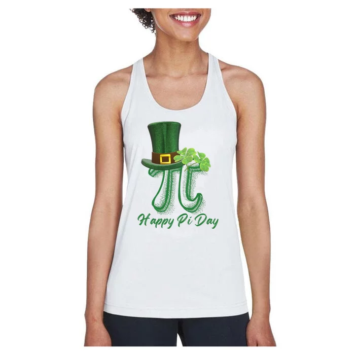 Happy Pi Day Funny St Patrick's Day Women's Racerback Tank