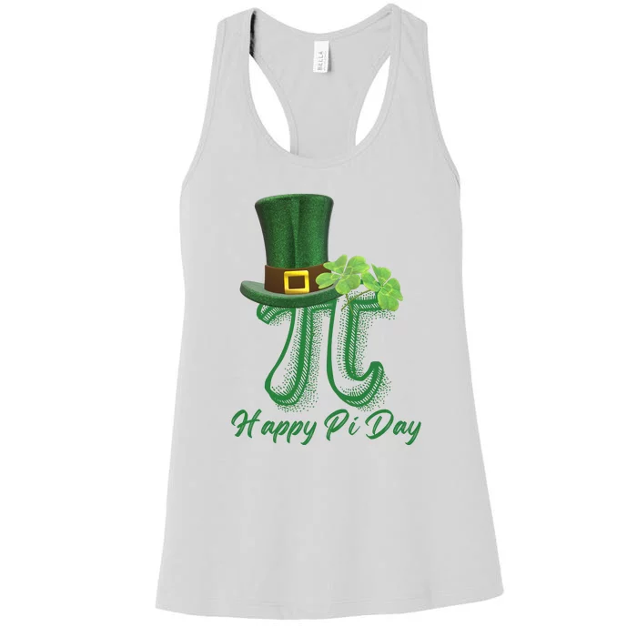 Happy Pi Day Funny St Patrick's Day Women's Racerback Tank