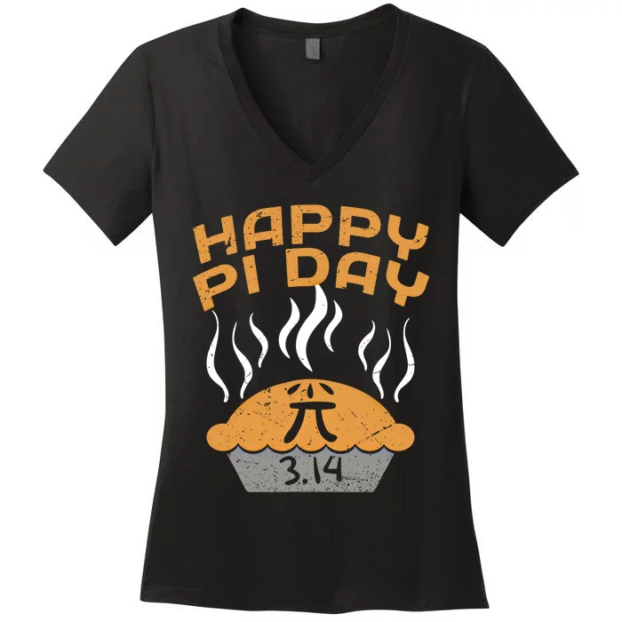 Happy Pi Day Celebrate Pi Day March 14 Math Lover Funny Gift Women's V-Neck T-Shirt