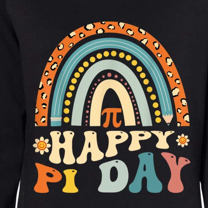 Happy Pi Day Mathematic Math Teacher Gift Leopard Rainbow Womens California Wash Sweatshirt