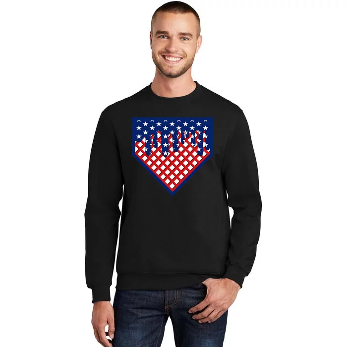 Home Plate Drip Ice Cream Softball & Baseball Tall Sweatshirt