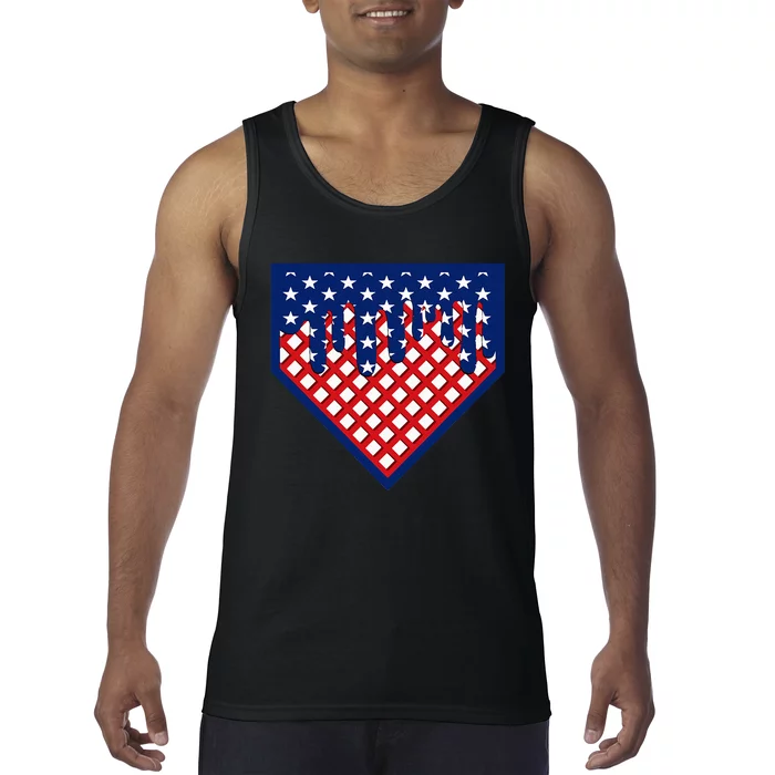 Home Plate Drip Ice Cream Softball & Baseball Tank Top