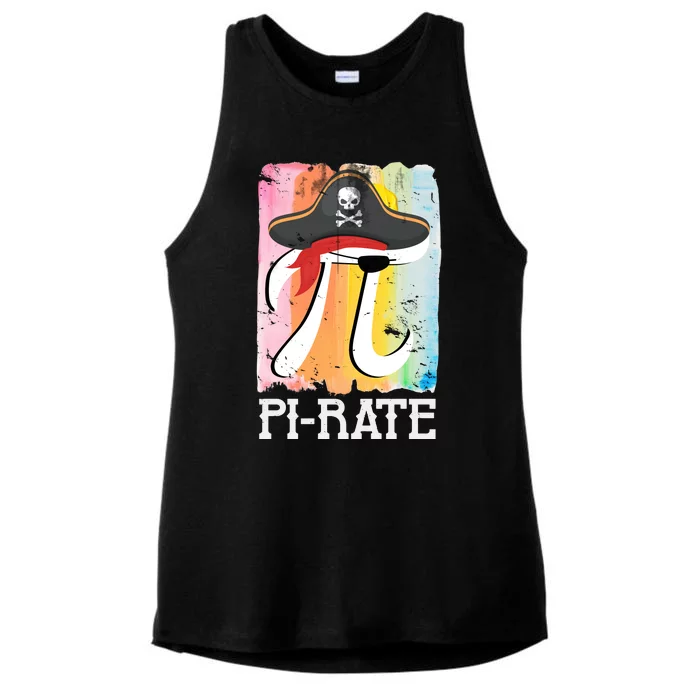 Happy Pi Day Funny Pirate Ladies Tri-Blend Wicking Tank