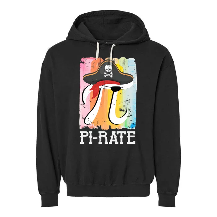 Happy Pi Day Funny Pirate Garment-Dyed Fleece Hoodie