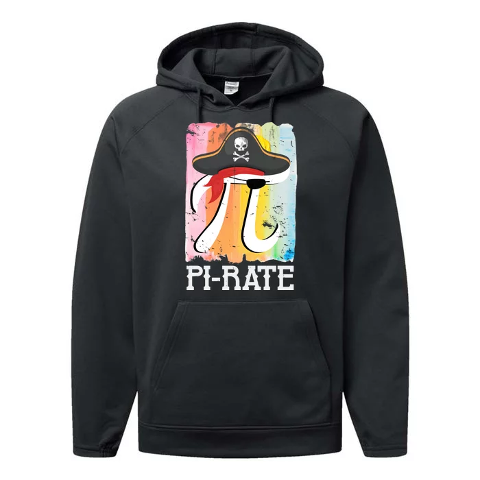 Happy Pi Day Funny Pirate Performance Fleece Hoodie