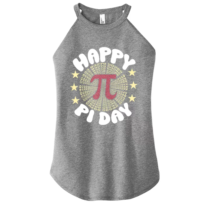 Happy Pi Day Mathematic Math Teacher Gift Leopard Rainbow Women’s Perfect Tri Rocker Tank