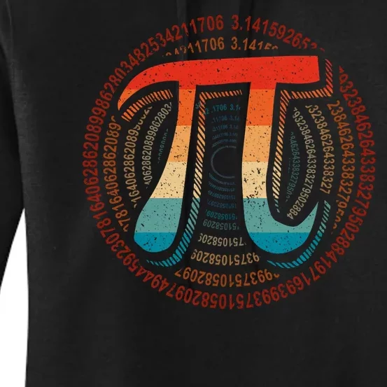 Happy Pi Day 3.14 Funny Pi Spiral Math Lovers Teachers Women's Pullover Hoodie