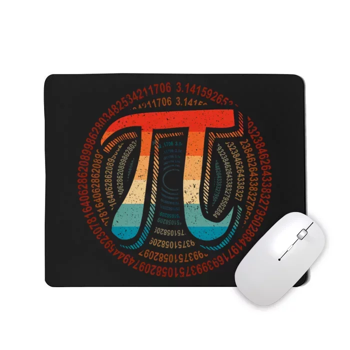 Happy Pi Day 3.14 Funny Pi Spiral Math Lovers Teachers Mousepad