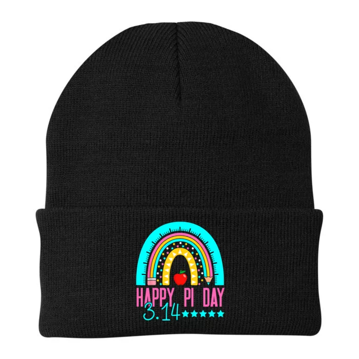 Happy Pi Day Mathematics Math Teacher Rainbow Knit Cap Winter Beanie