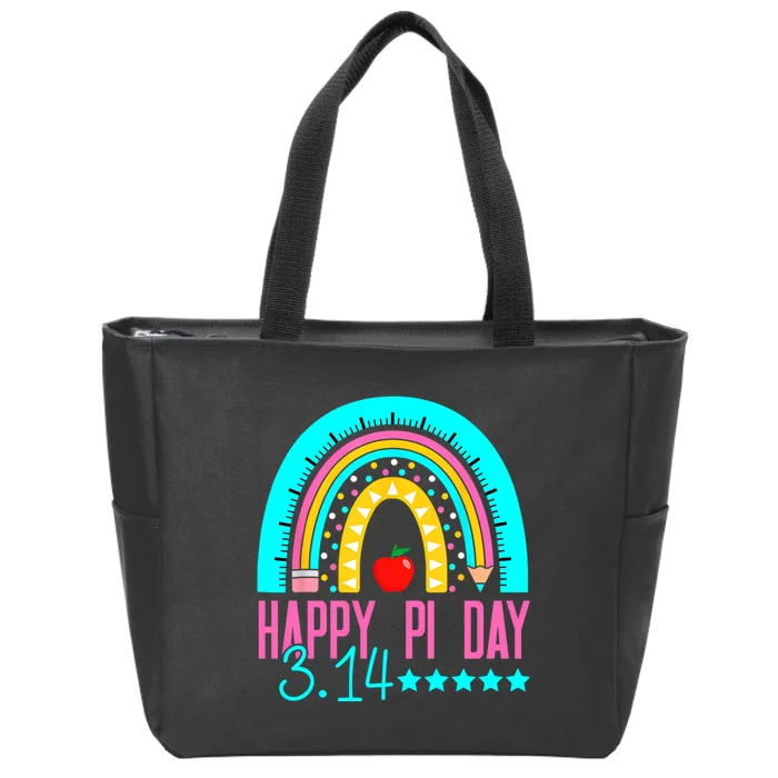 Happy Pi Day Mathematics Math Teacher Rainbow Zip Tote Bag