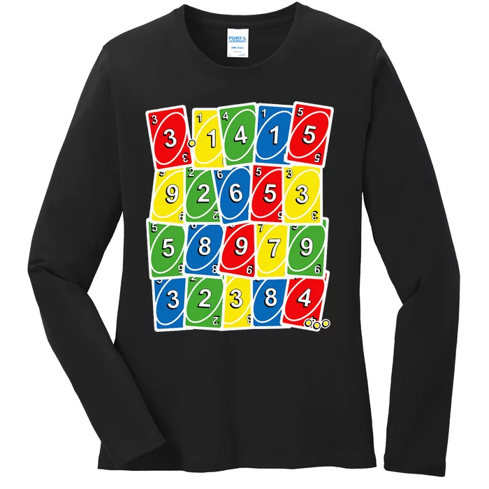 Happy PI Day, 314, 3.14 Retro Math Card Game Gifts Ladies Long Sleeve Shirt