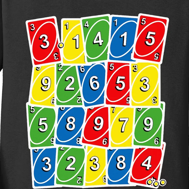 Happy PI Day, 314, 3.14 Retro Math Card Game Gifts Kids Long Sleeve Shirt