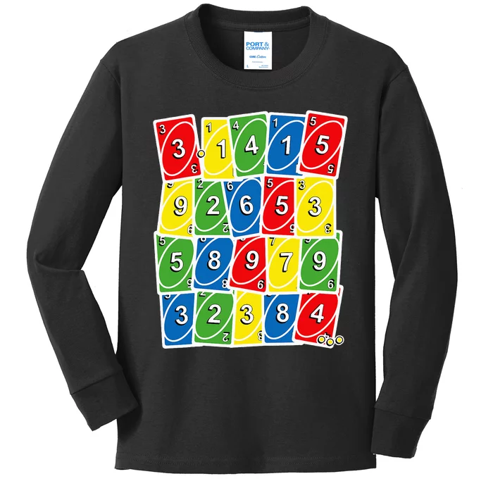 Happy PI Day, 314, 3.14 Retro Math Card Game Gifts Kids Long Sleeve Shirt