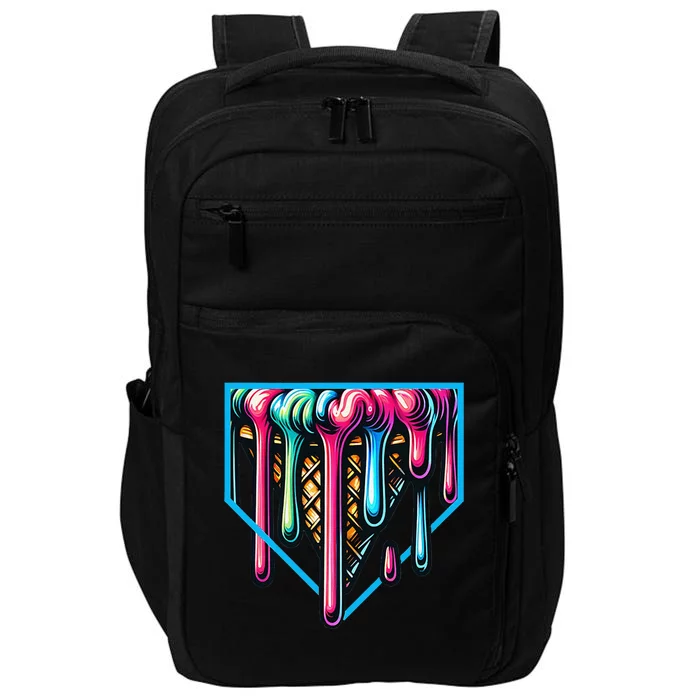 Home Plate Drip Ice Cream Softball & Baseball Impact Tech Backpack