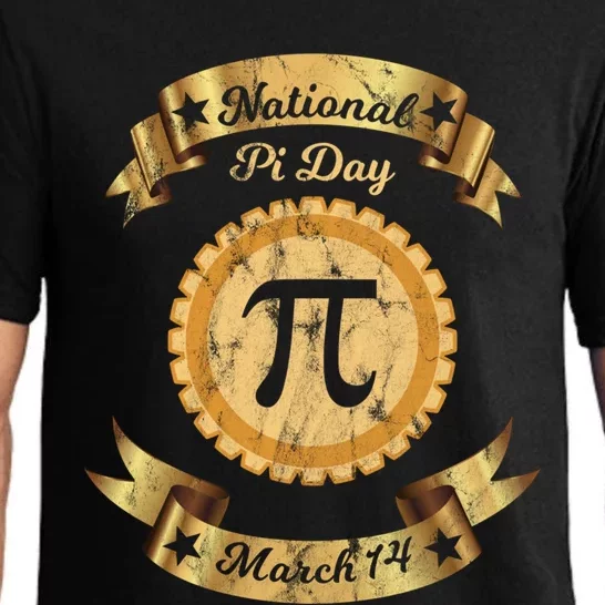 Happy Pi Day Design In Grunge Look With Apple Pie Cool Gift Pajama Set