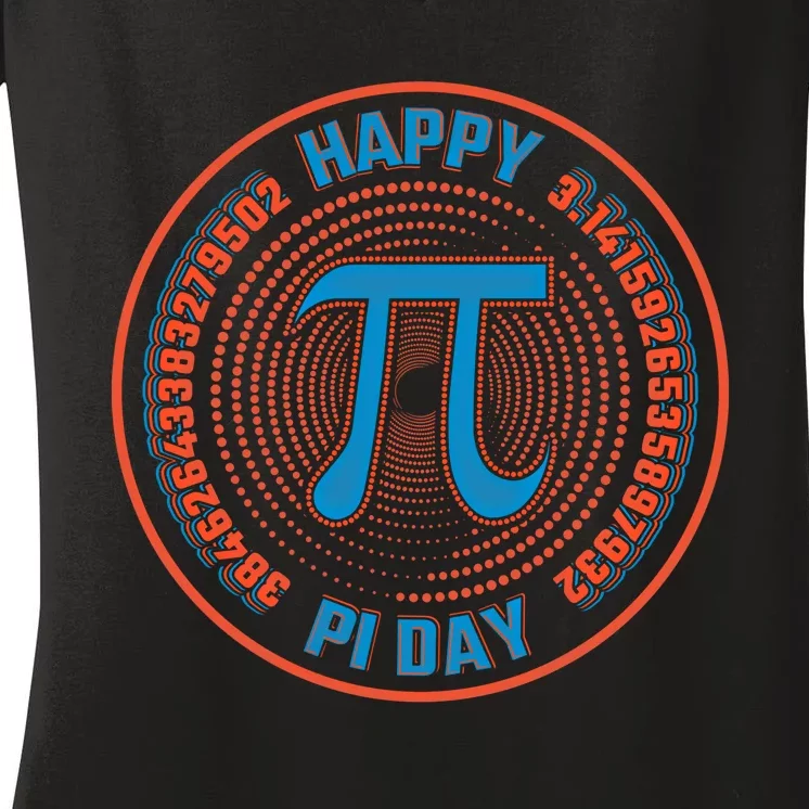 Happy Pi Day Mathematic Math Teacher Student Funny Pi Day Gift Women's V-Neck T-Shirt