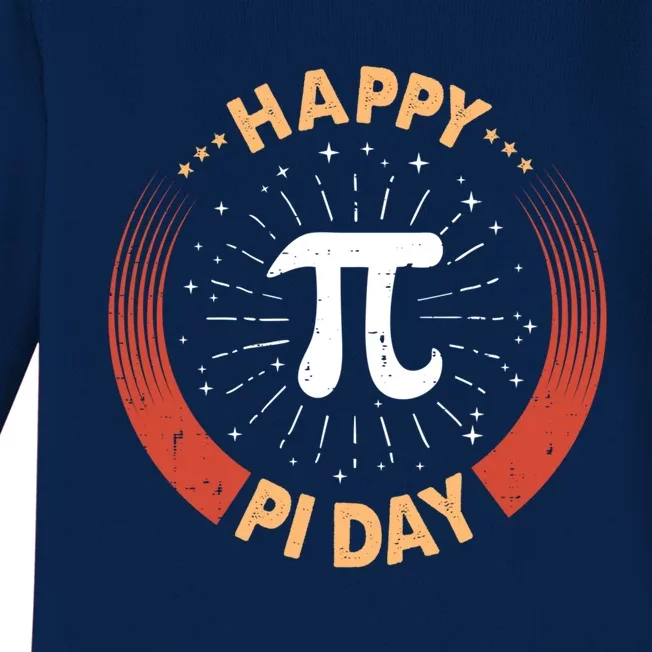 Happy Pi Day Funny Pi Mathematic Math Teacher Gift Baby Long Sleeve Bodysuit