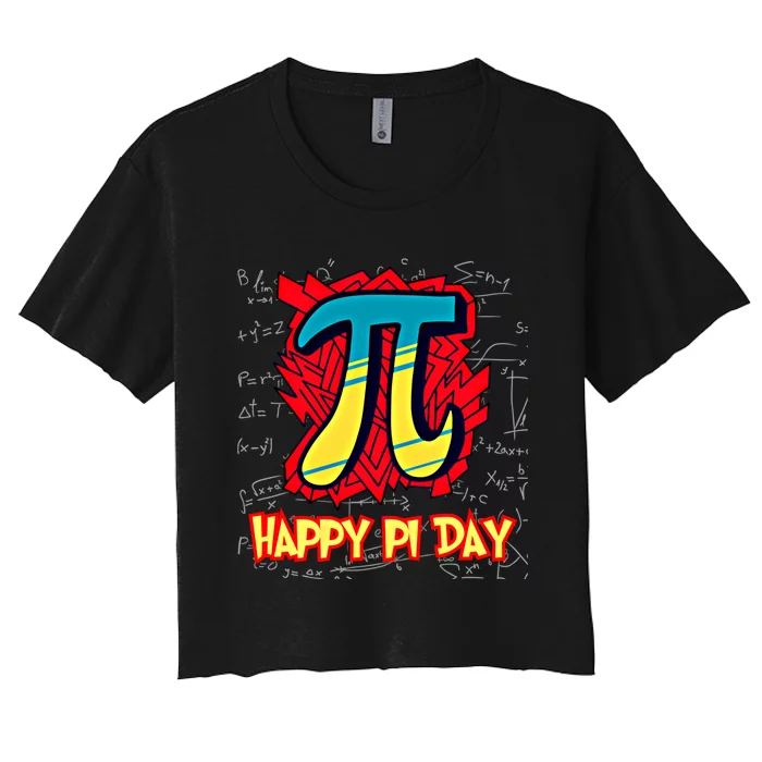 Happy Pi Day Symbol For Math Lovers Great Gift Women's Crop Top Tee