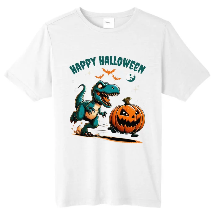 Halloween Pumpkin Dinosaur Funny Trex ChromaSoft Performance T-Shirt