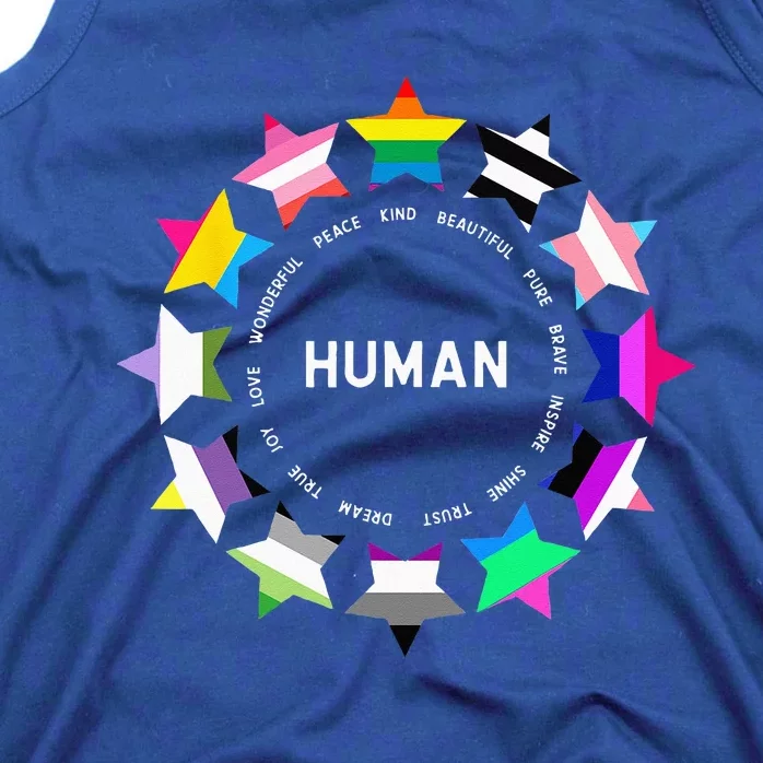 Human Pride Design Human LGBTQ Flag Tank Top