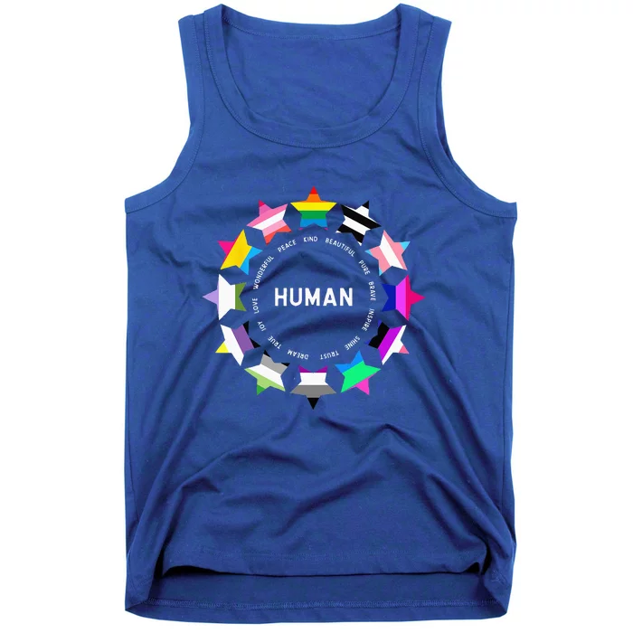 Human Pride Design Human LGBTQ Flag Tank Top